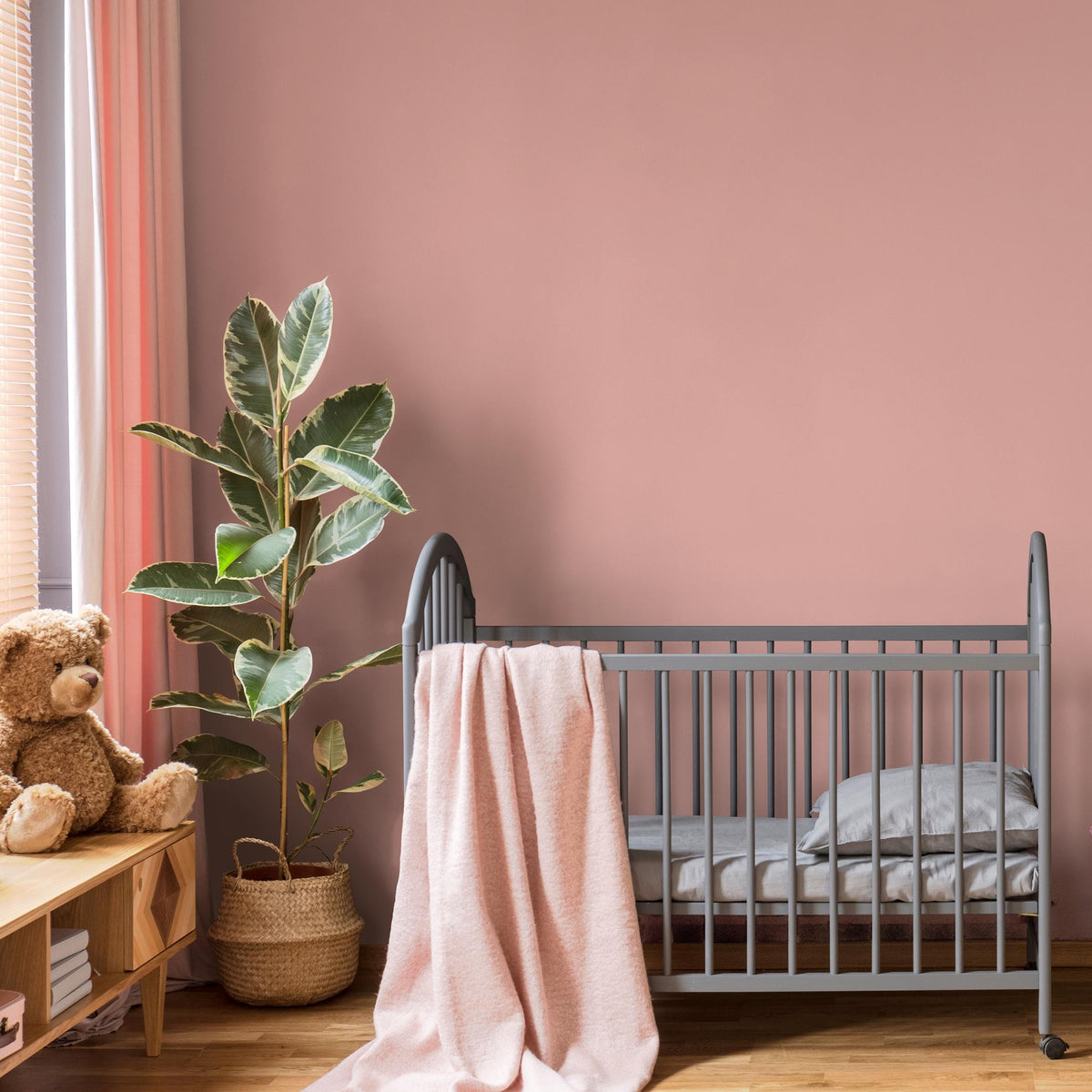 Peach Blush Wallpaper / Solid Color / A Minimalist Design in Soft Apricot and Light Coral - E212