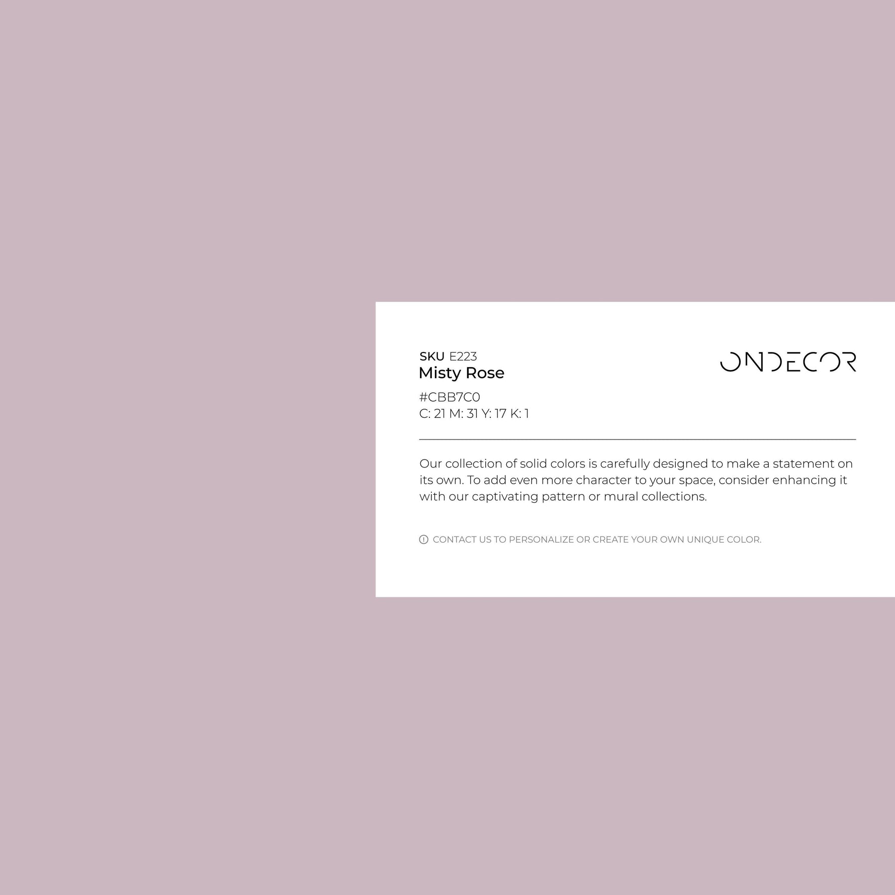 Misty Rose Wallpaper / Solid Color / A Simple Minimalist Design in Mauve Pink - E223