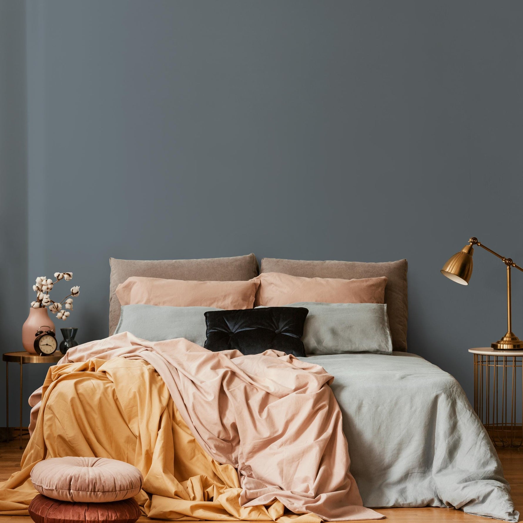 Nickel Teal Wallpaper / Solid Color / A Moody Minimalist Accent in Deep Teal and Grey - E225