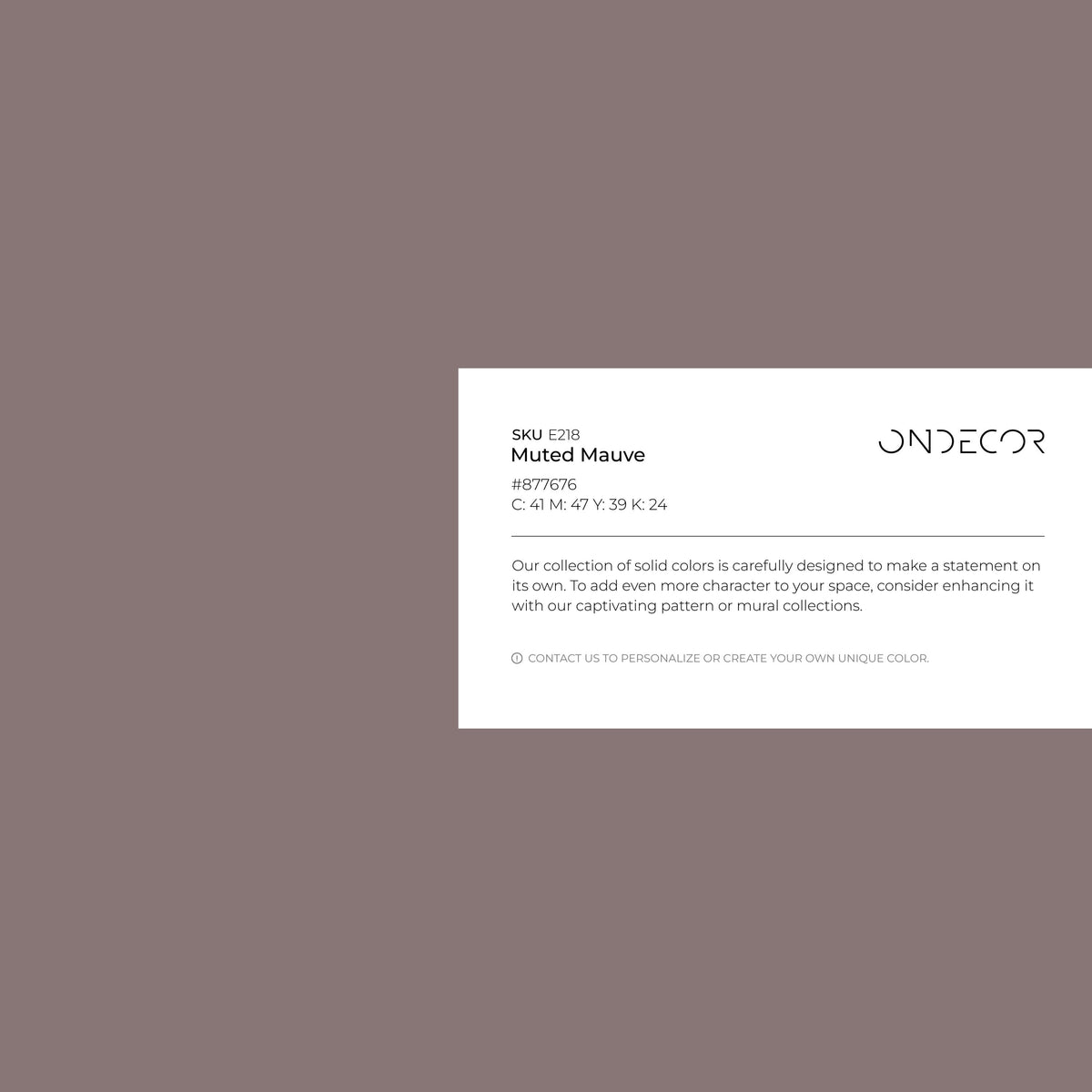 Muted Mauve Wallpaper / Solid Color / A Modern Minimalist Design in Dusty Rose and Soft Pink - E218