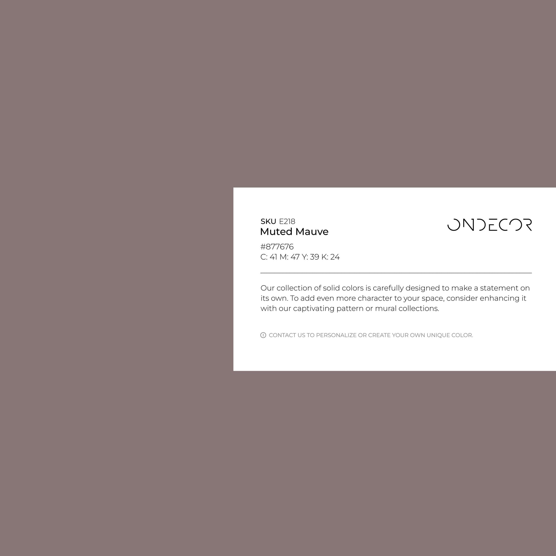 Muted Mauve Wallpaper / Solid Color / A Modern Minimalist Design in Dusty Rose and Soft Pink - E218