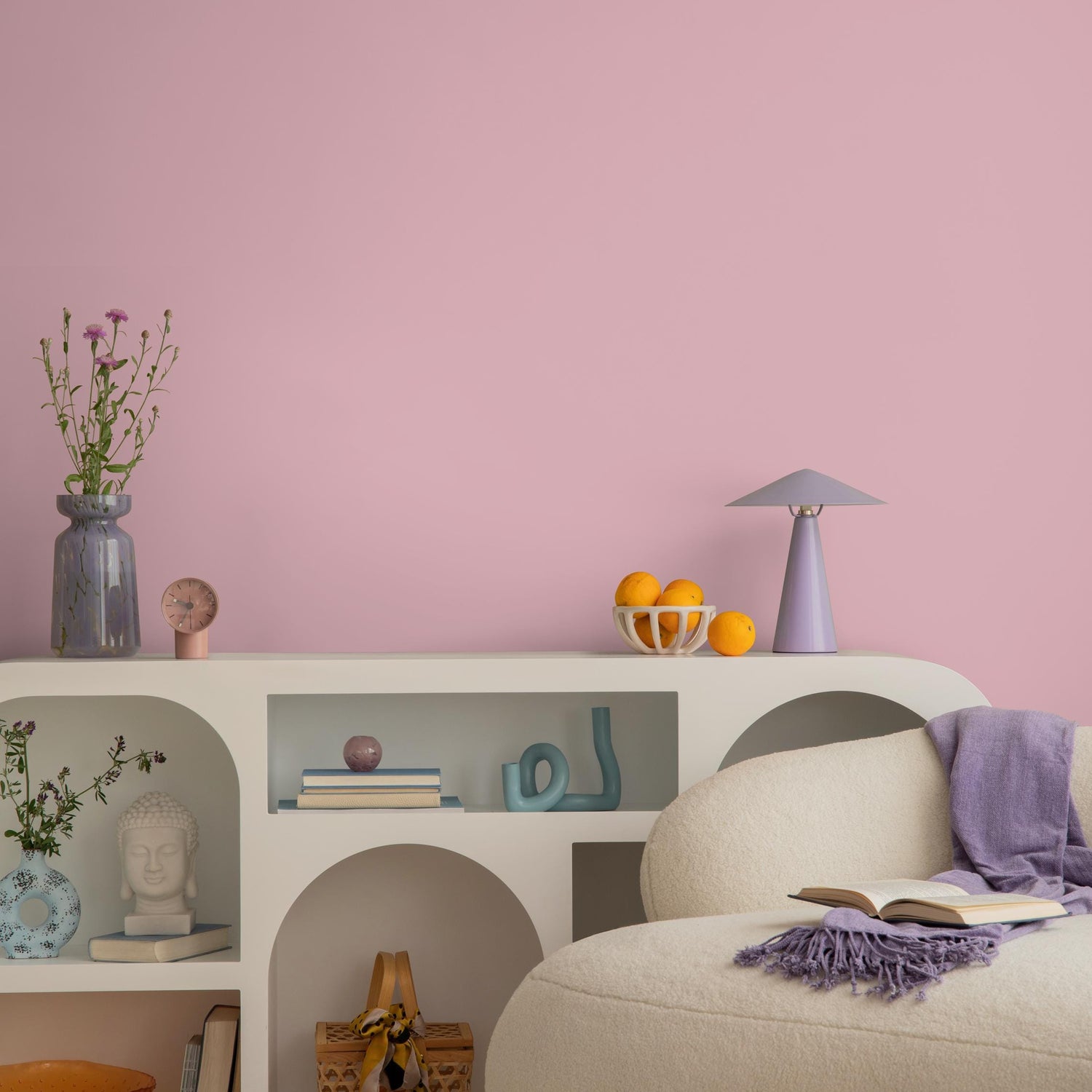 Blushed Mauve Wallpaper, Removable Solid Color Wall Mural in a Soft Dusty Rose and Vintage Pink Hue - E213