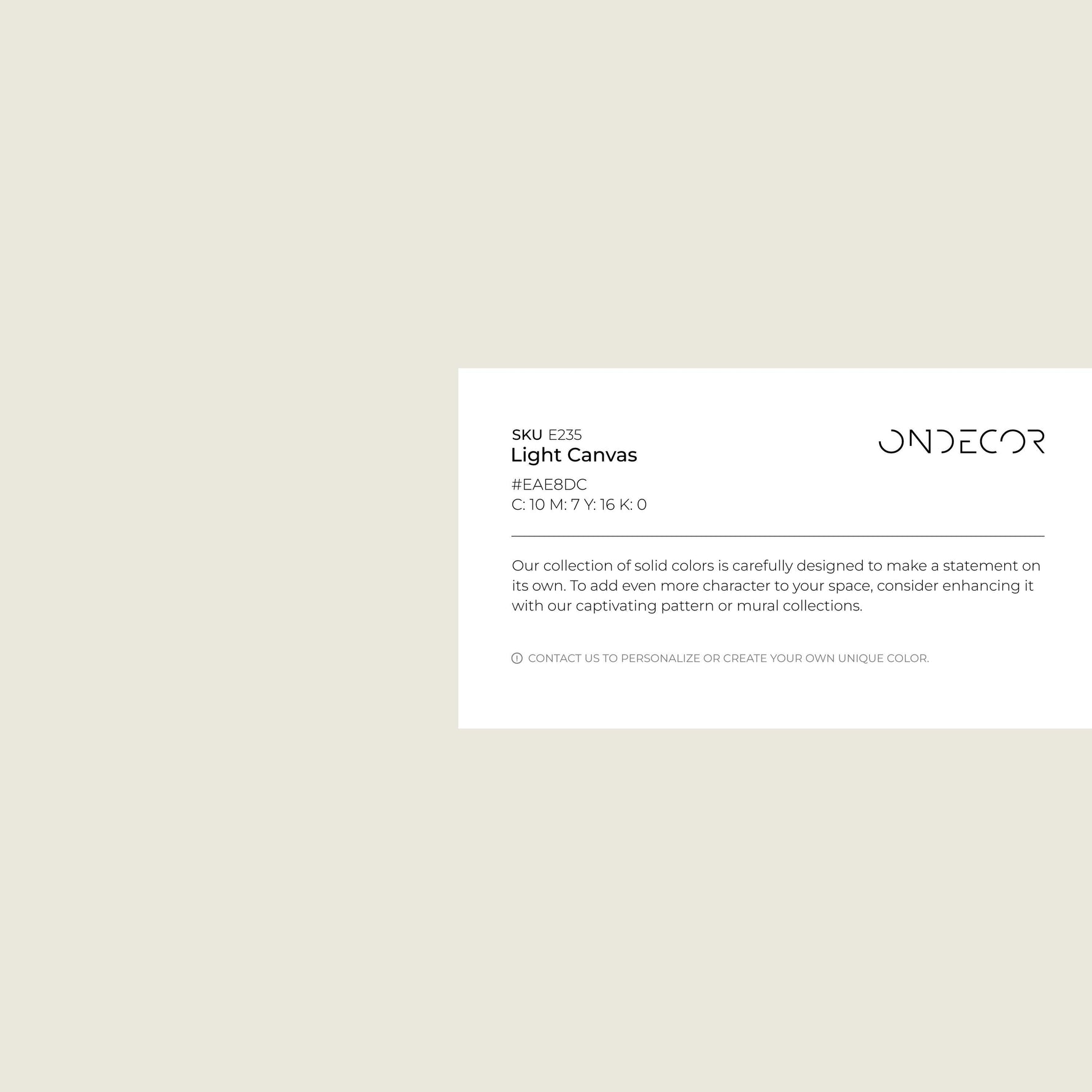 Light Canvas Wallpaper / Solid Color With a Minimalist Textured Finish in a Warm Creamy White - E235