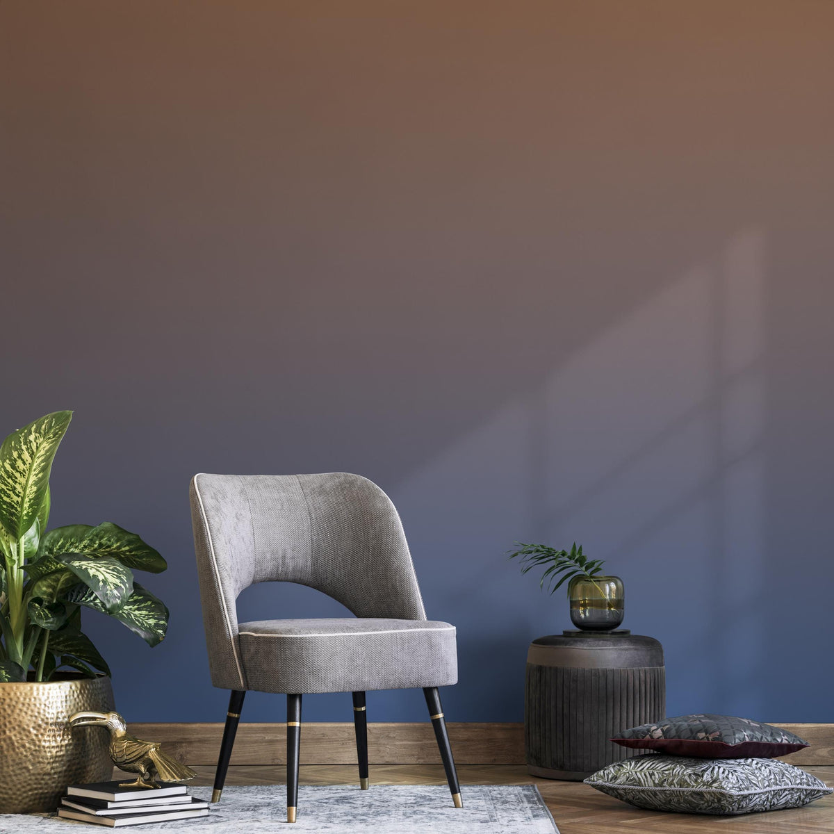 Ombre Wallpaper with a Sunset Gradient in Orange, Purple, and Blue - E240