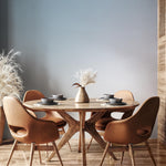 Abstract Wallpaper with Wavy Lines and Organic Shapes in Turquoise and Blue - E245