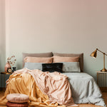 Mid Century Modern Wallpaper with Whimsical Abstract Shapes in Turquoise and Deep Blue - E247