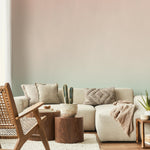 Mid Century Modern Wallpaper with Whimsical Abstract Shapes in Turquoise and Deep Blue - E247