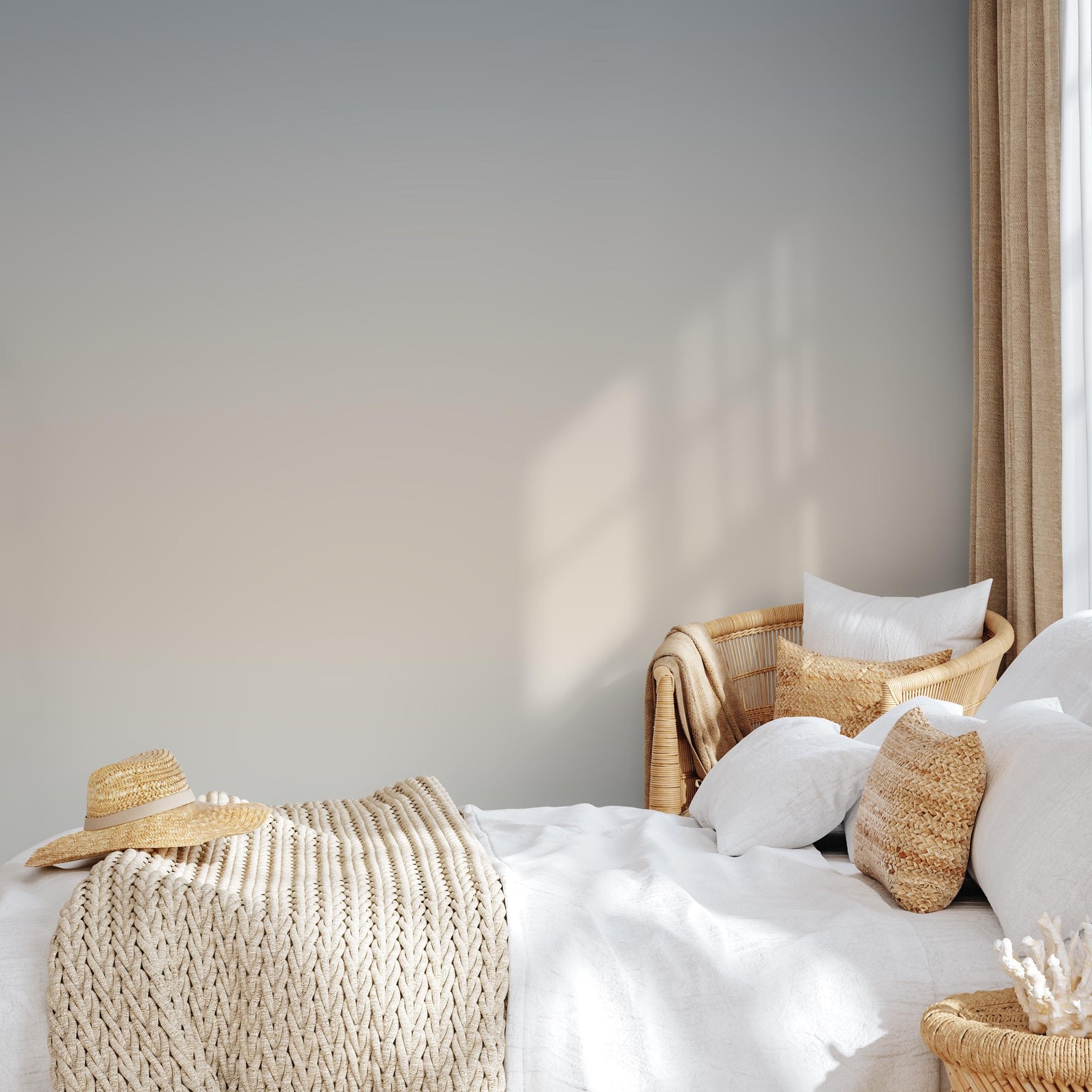 Abstract Wallpaper with Wavy Mid Century Shapes in Turquoise and Blue - E260