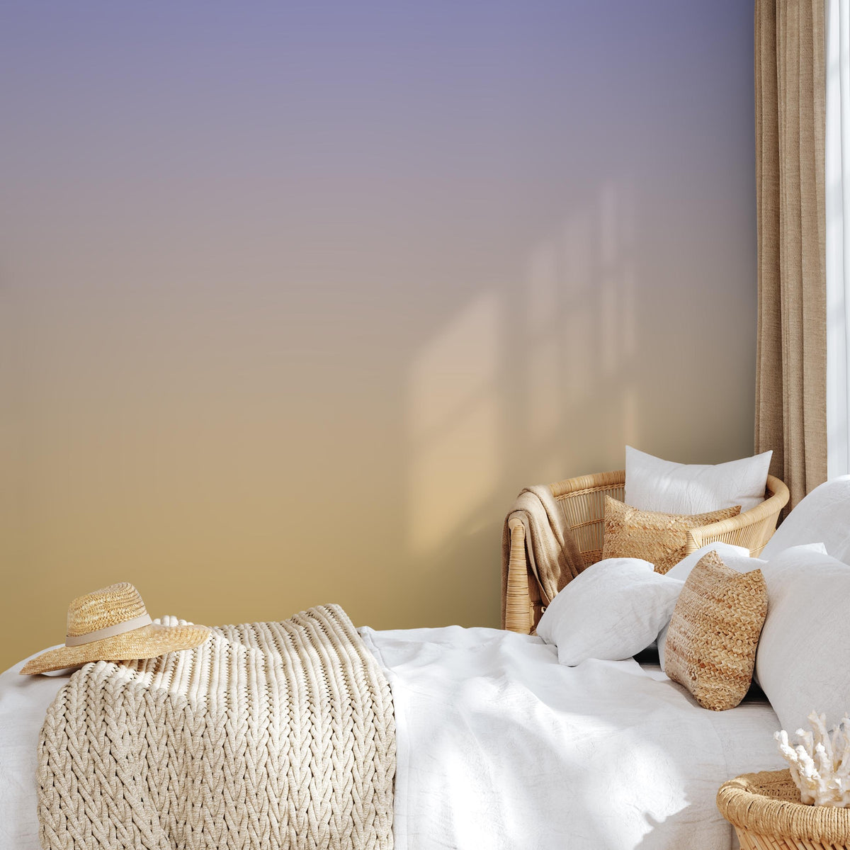 Gradient Wallpaper with a Soft Ombre Blend in Purple and Yellow - E243