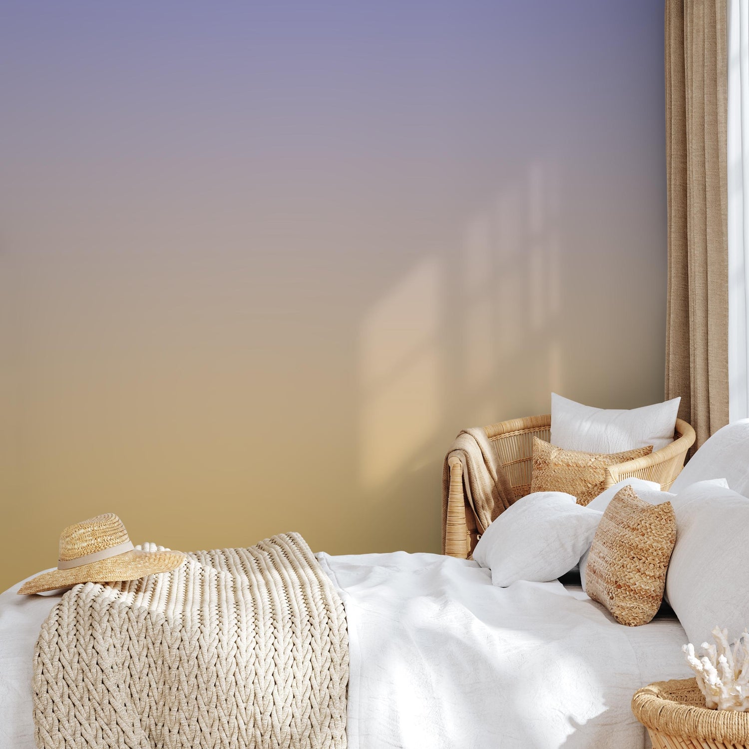 Gradient Wallpaper with a Soft Ombre Blend in Purple and Yellow - E243