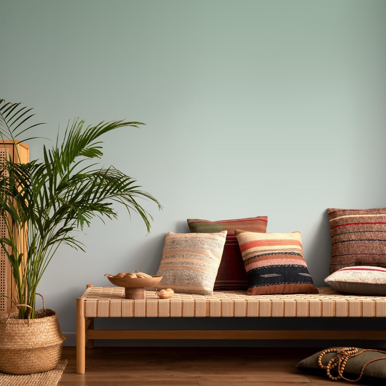 Solid Color Wallpaper with a Muted Finish in Sage Green - E251