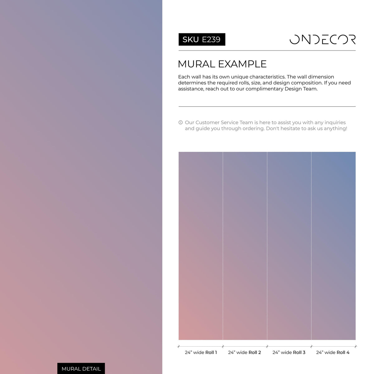 Ombre Wallpaper with a Soft Gradient Effect in Purple and Blue - E239