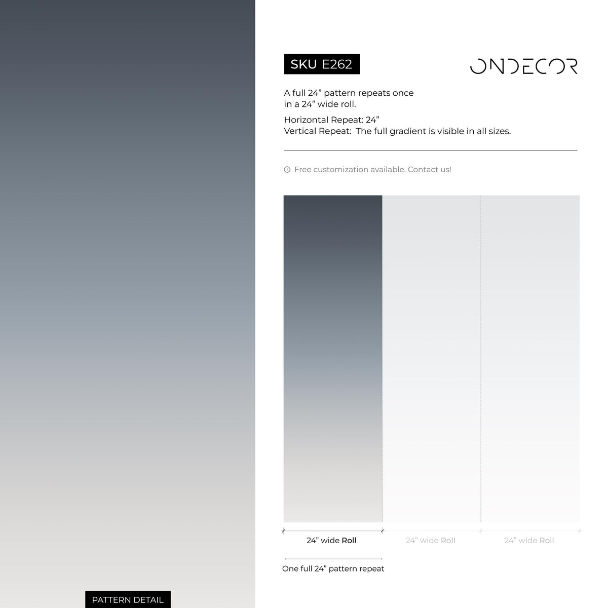 Ombre Wallpaper with a Fading Gradient in Blue and Gray - E262