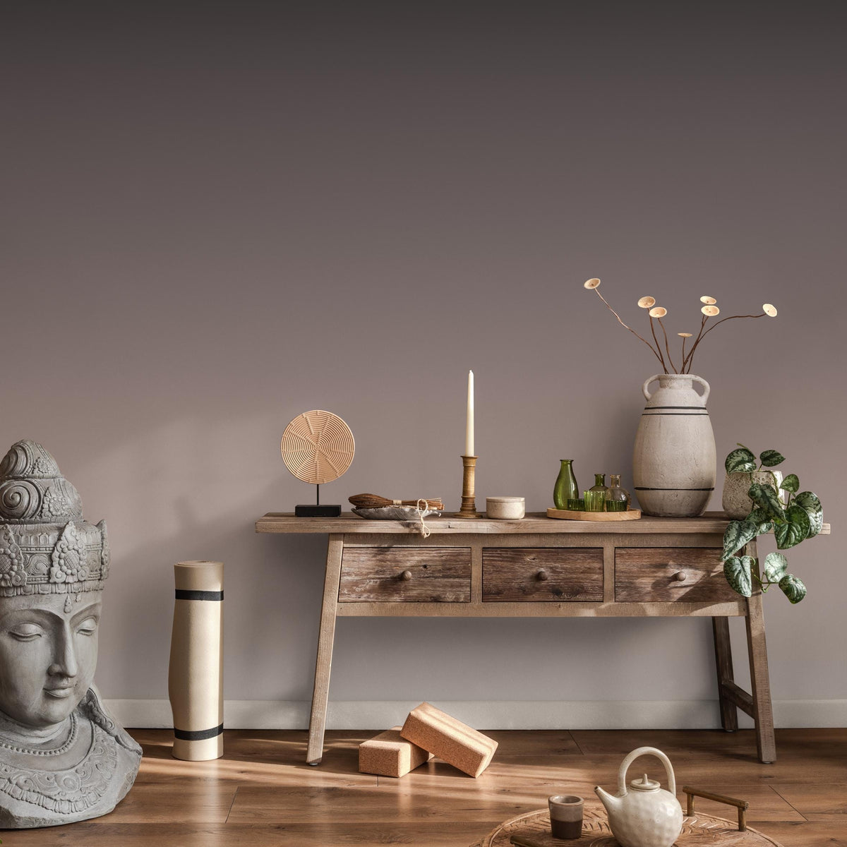 Ombre Wallpaper with a Subtle Gradient in Brown and Taupe - E268