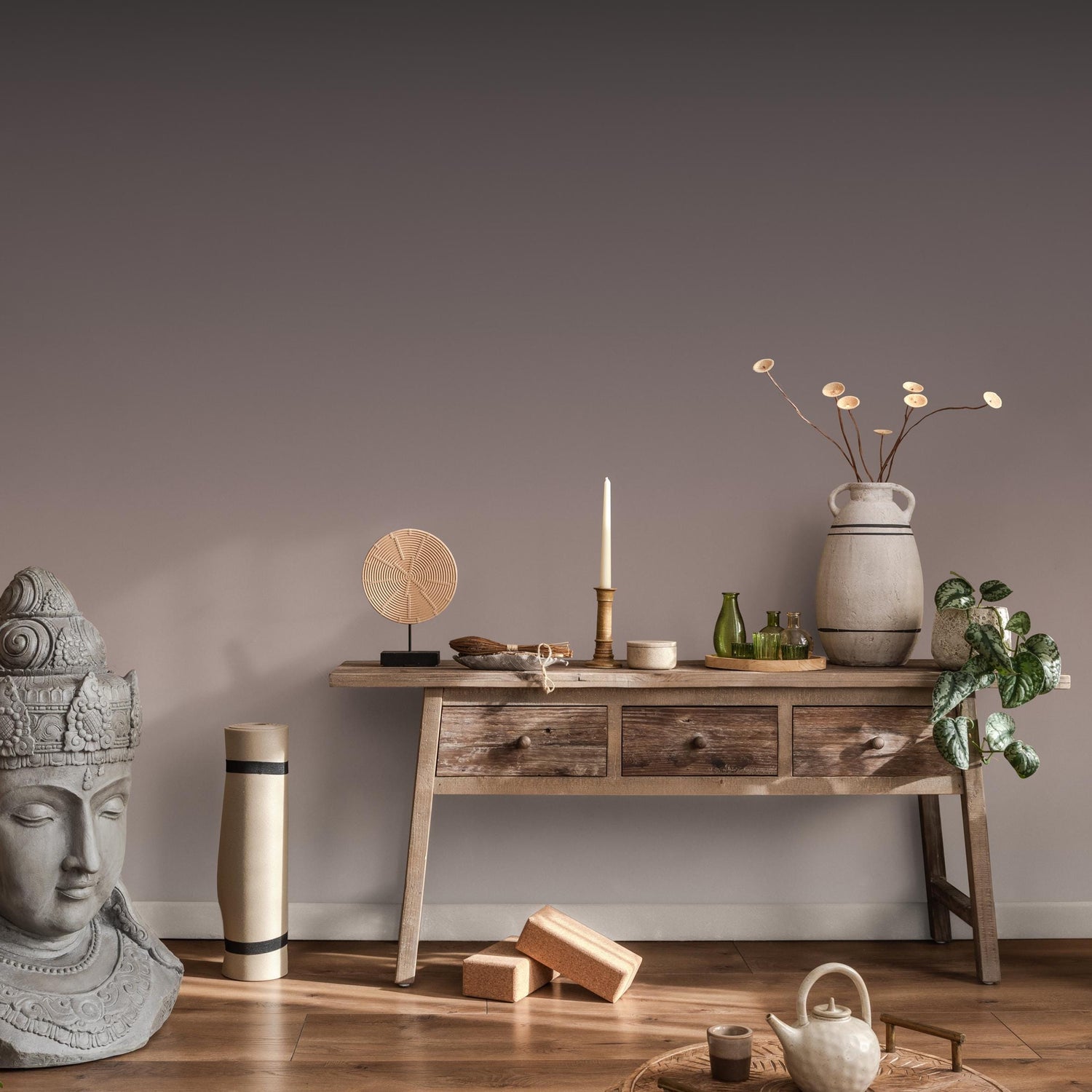 Ombre Wallpaper with a Subtle Gradient in Brown and Taupe - E268