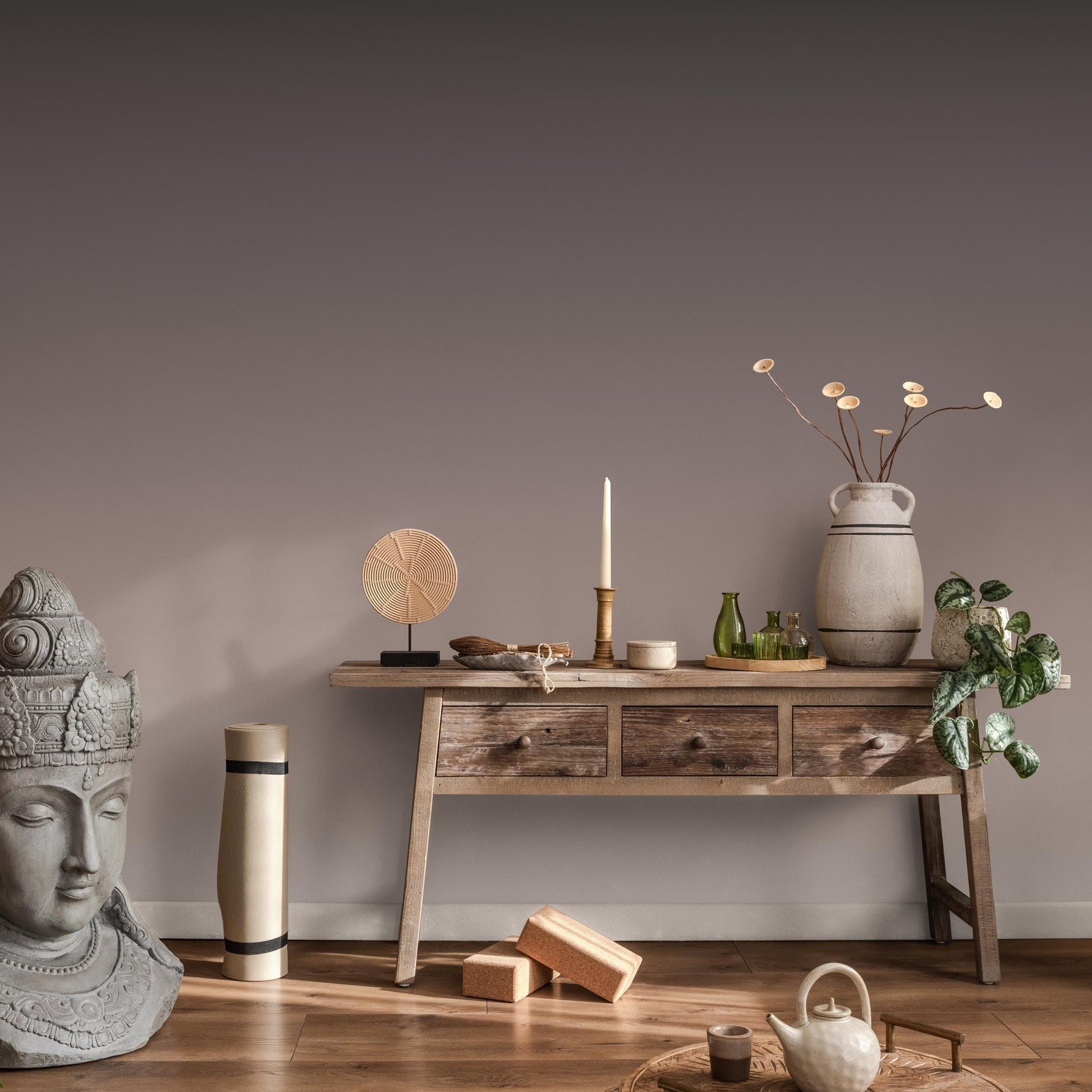 Ombre Wallpaper with a Subtle Gradient in Brown and Taupe - E268