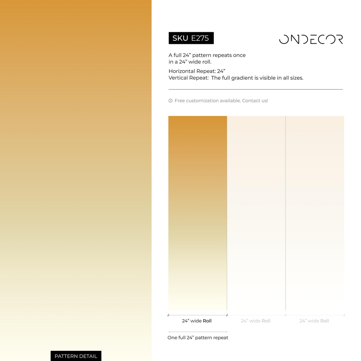 Ombre Wallpaper with a Warm Gradient in Yellow and Orange - E275