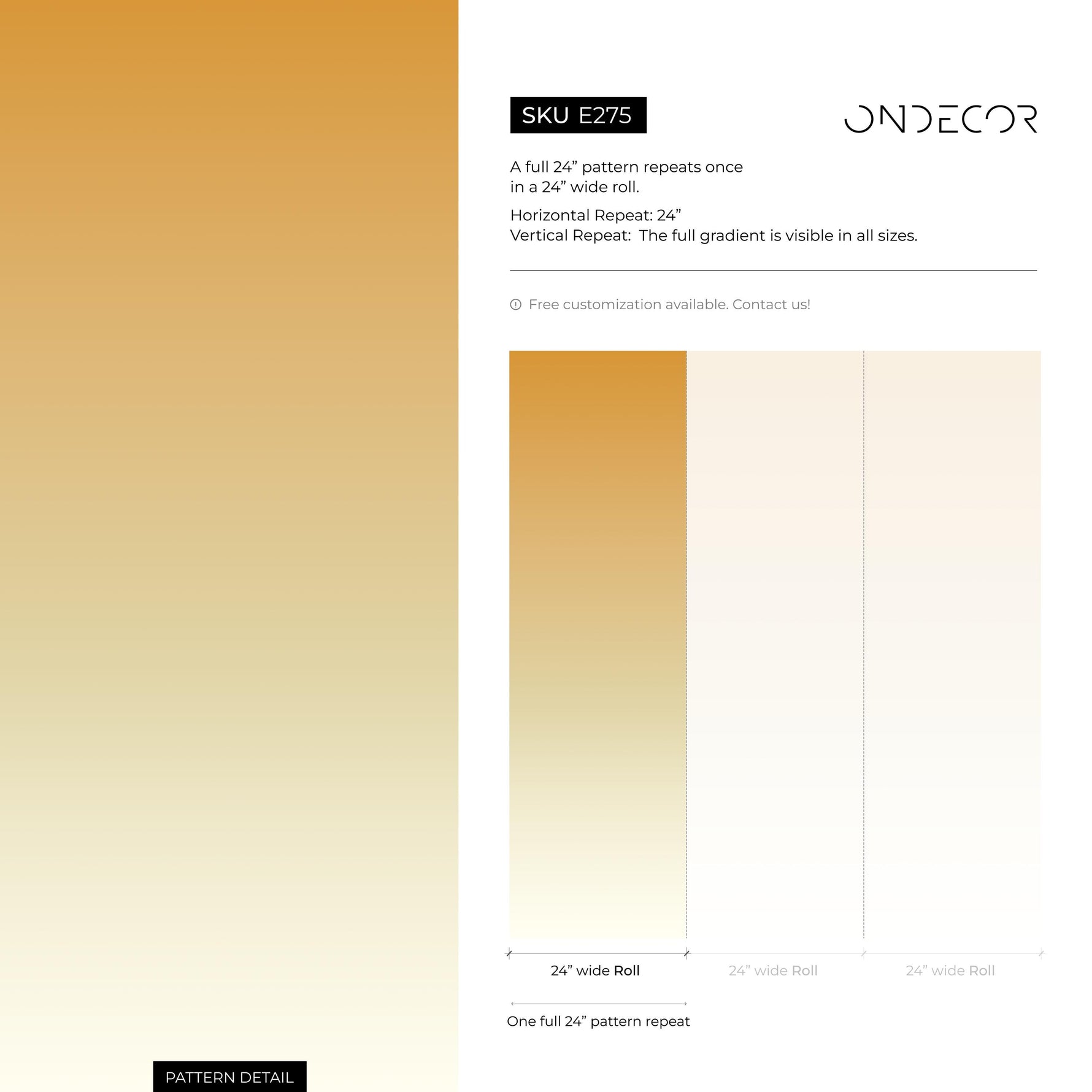 Ombre Wallpaper with a Warm Gradient in Yellow and Orange - E275