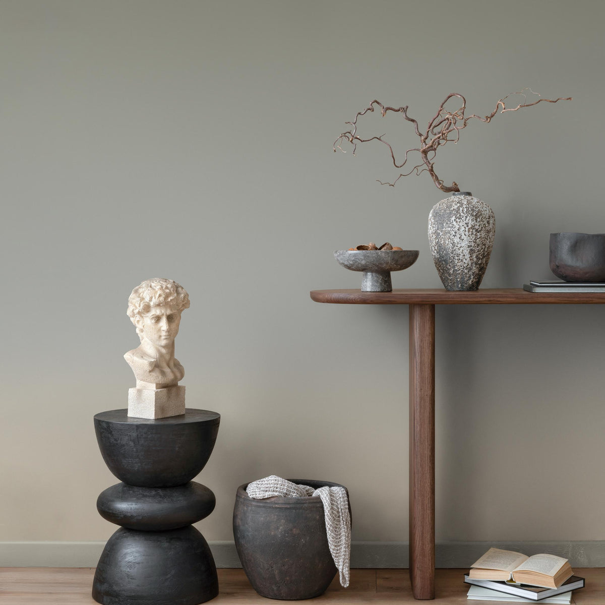 Abstract Wallpaper with Whimsical Wavy Shapes in Turquoise and Blue - E274