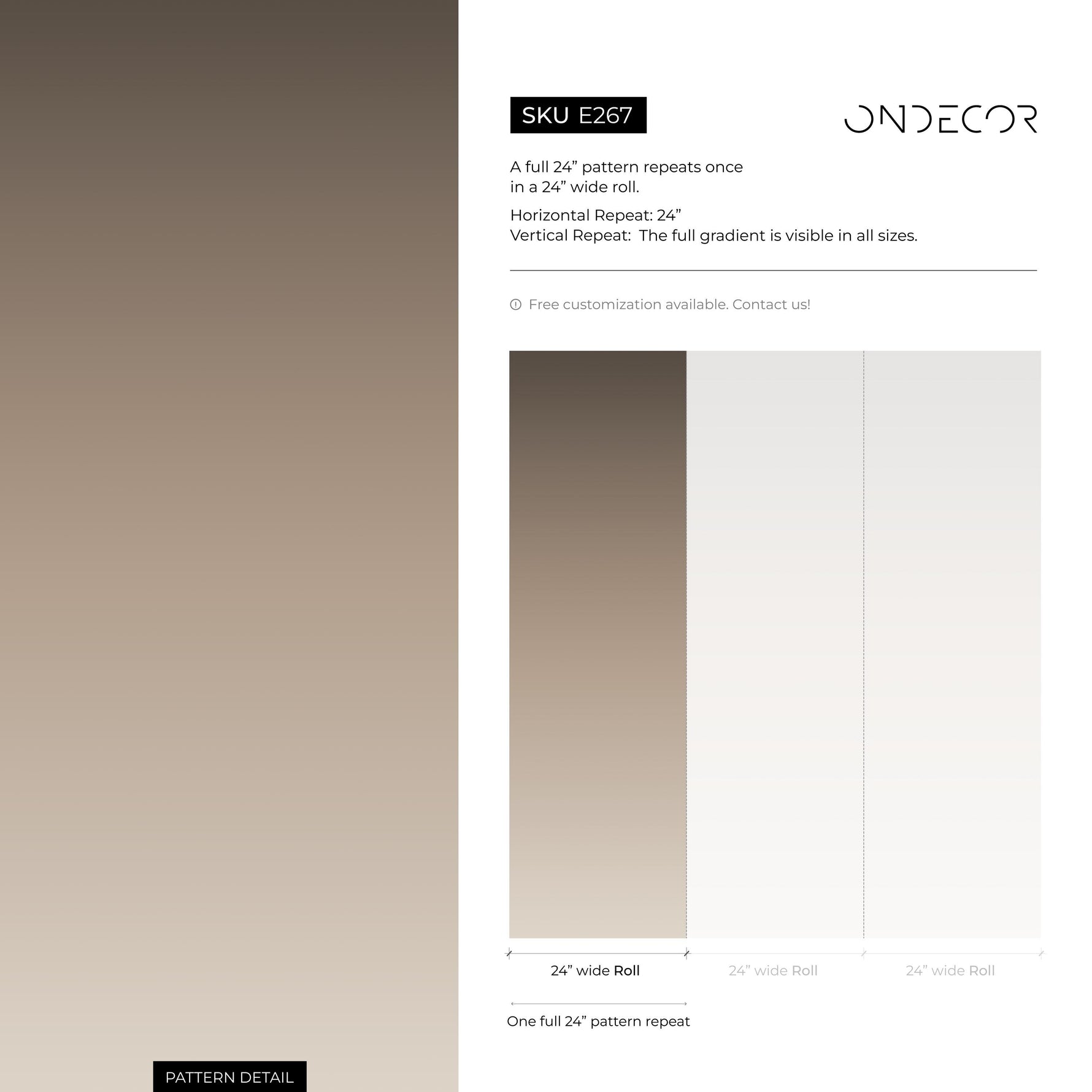 Solid Color Wallpaper in a Warm Taupe Brown - E267