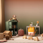 Ombre Wallpaper with a Soft Gradient in Terracotta, Beige, and Green - E273