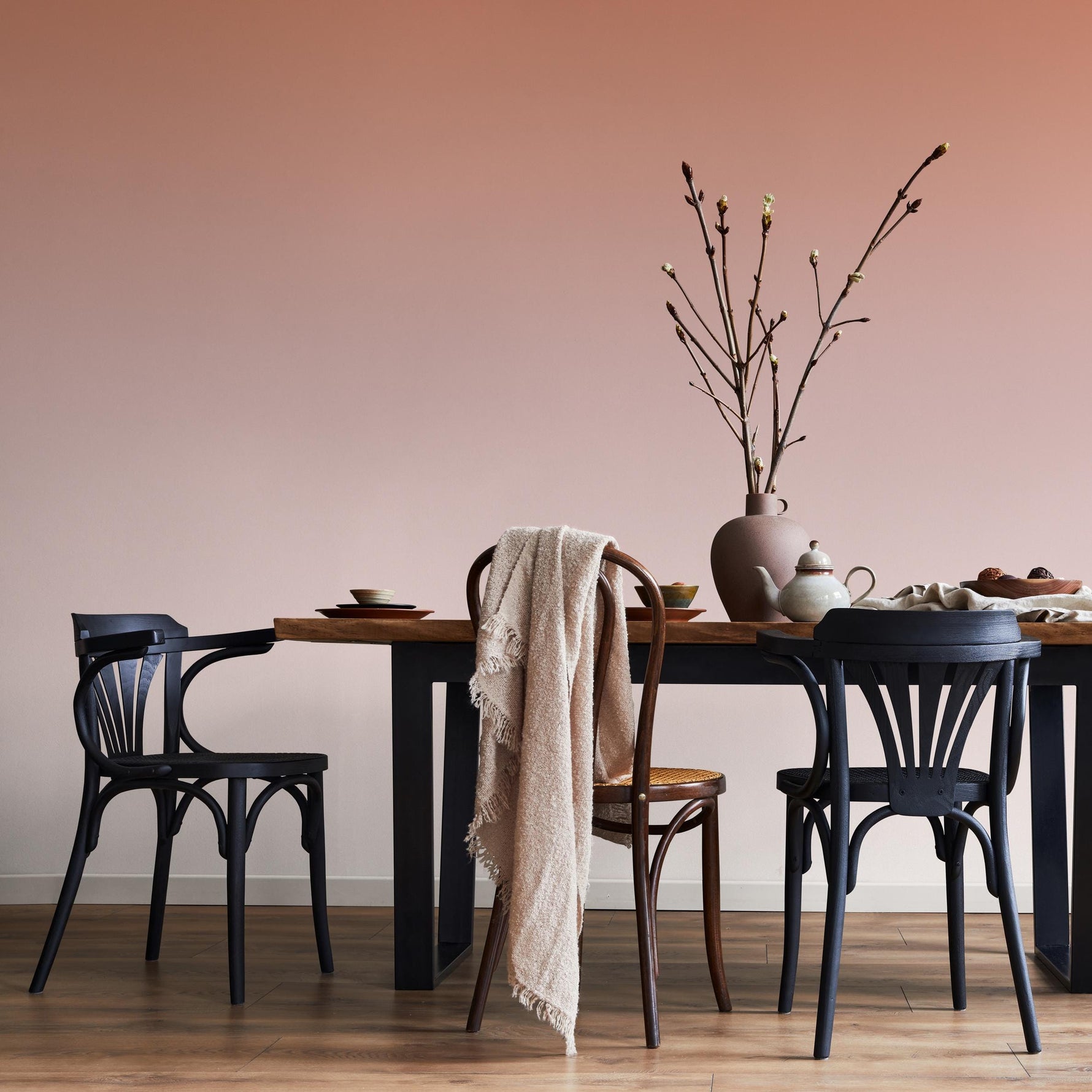 Ombre Wallpaper with a Terracotta and Dusty Rose Gradient - E277