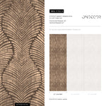Art Deco Wallpaper with Wavy Palm Leaves in Brown and Beige - E132 A