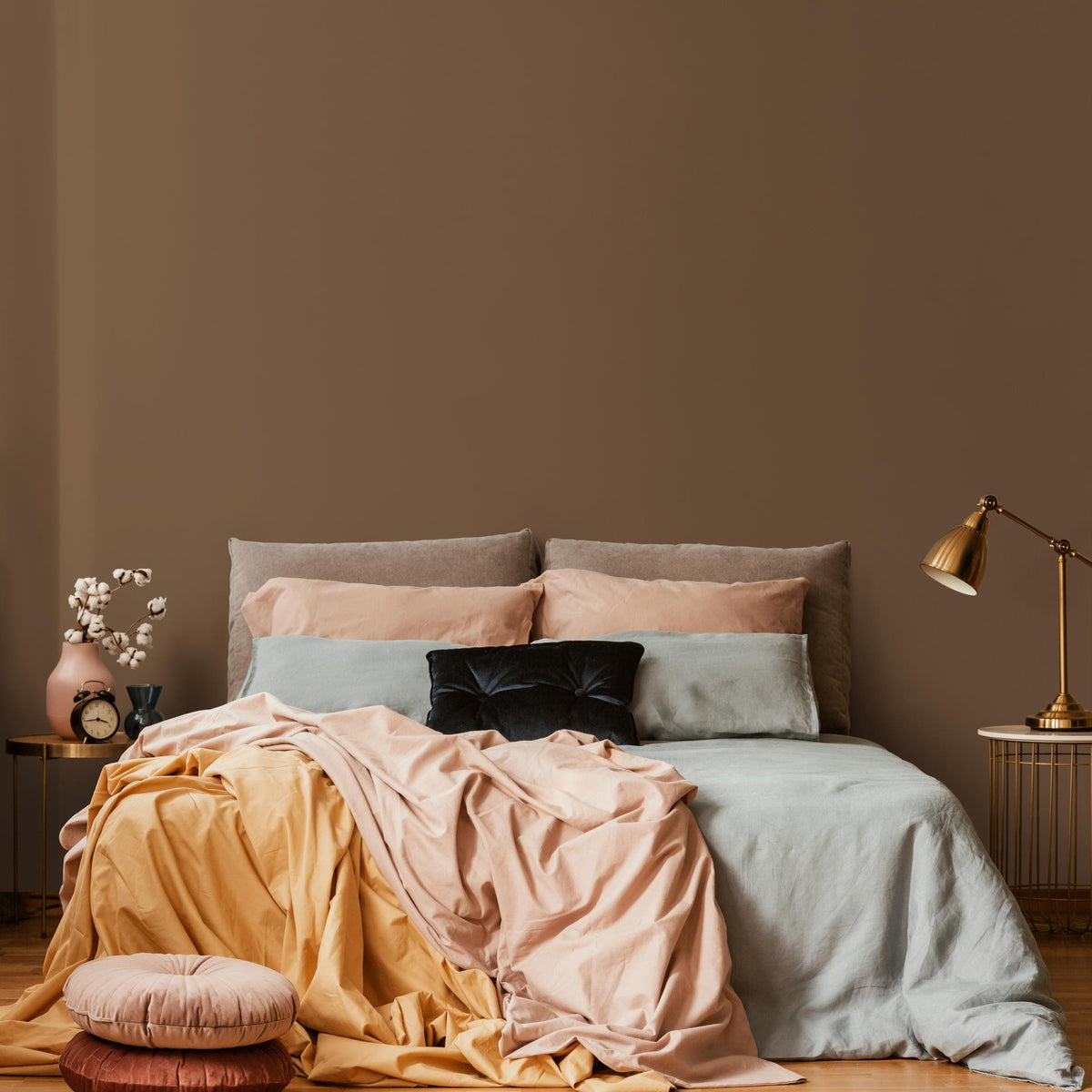 Aged Walnut Wallpaper / Solid Color, a Modern Rustic Wall Mural in a Deep Earthy Brown - E144