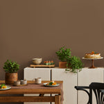 Aged Walnut Wallpaper / Solid Color, a Modern Rustic Wall Mural in a Deep Earthy Brown - E144