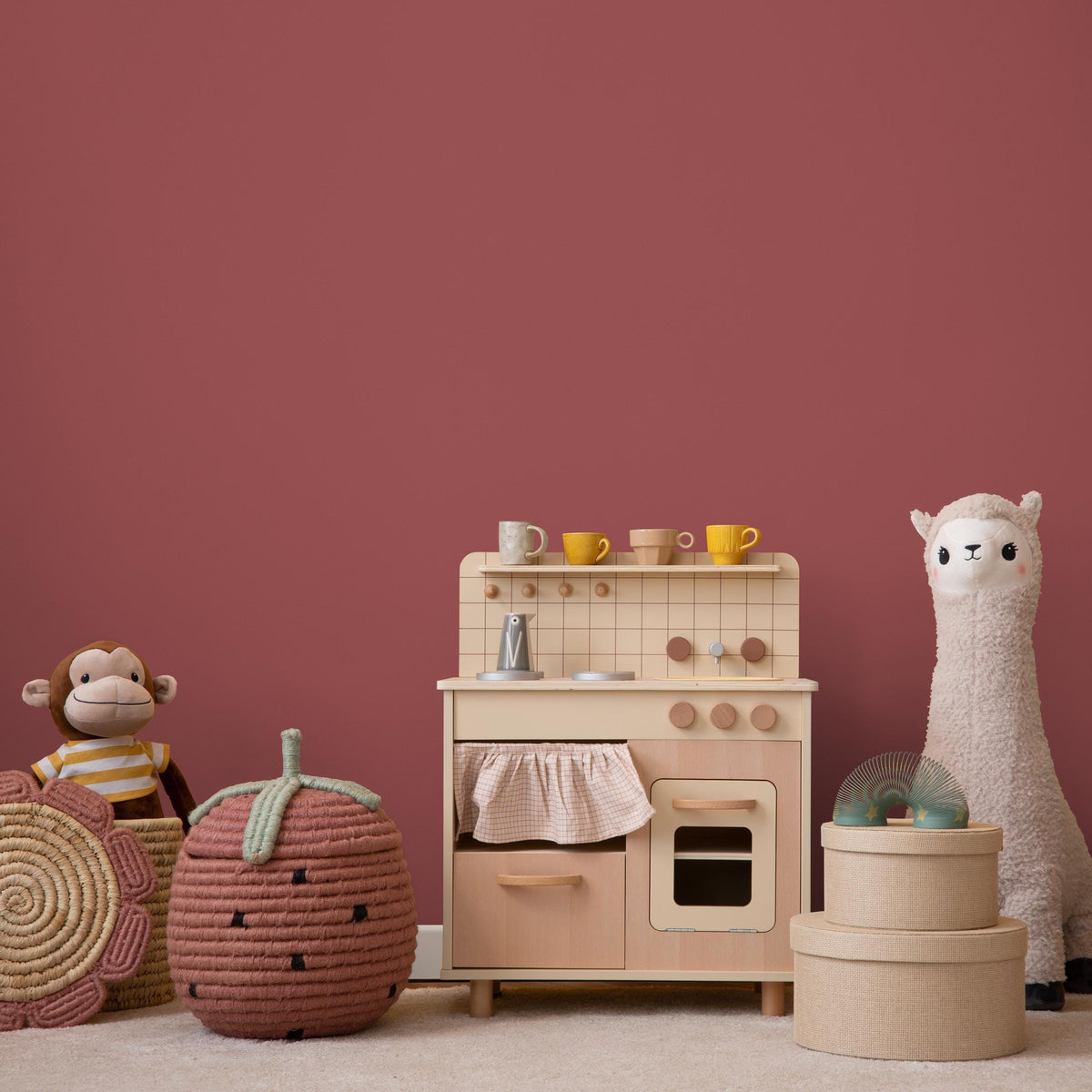 Terracotta Rose Wallpaper / Solid Color - Removable Wallpaper for a Modern Boho Accent Wall in a Rustic Blush and Earthy Clay Hue - E150