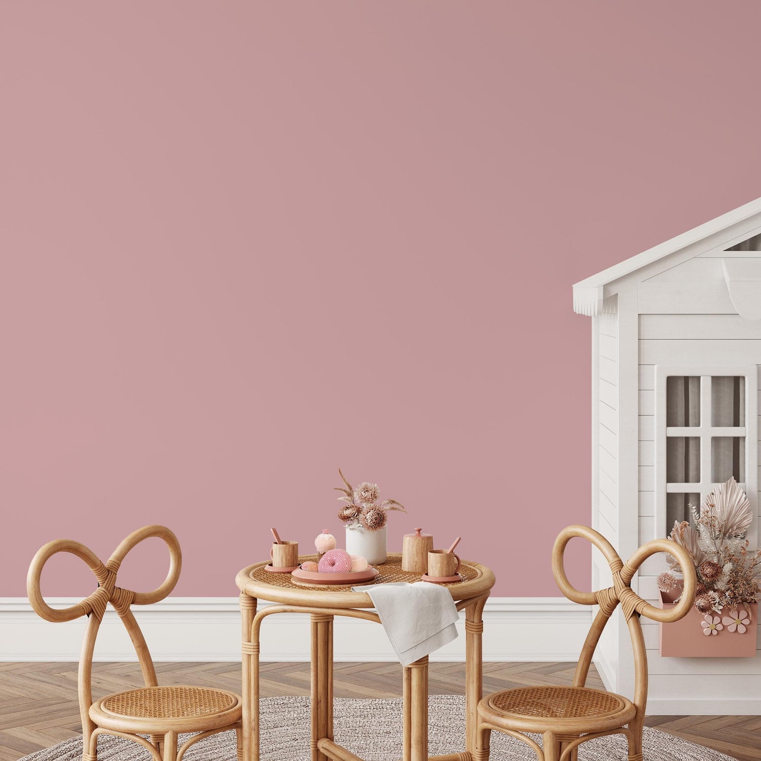 Petal Dust Wallpaper / Solid Color / A Minimalist Wall Covering in Dusty Rose Pink - E160