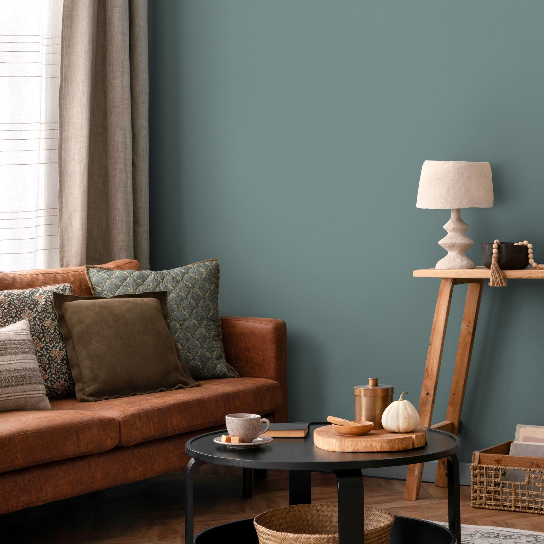 Muted Teal Wallpaper / Solid Color / Available in a Dusty Teal Green - E173