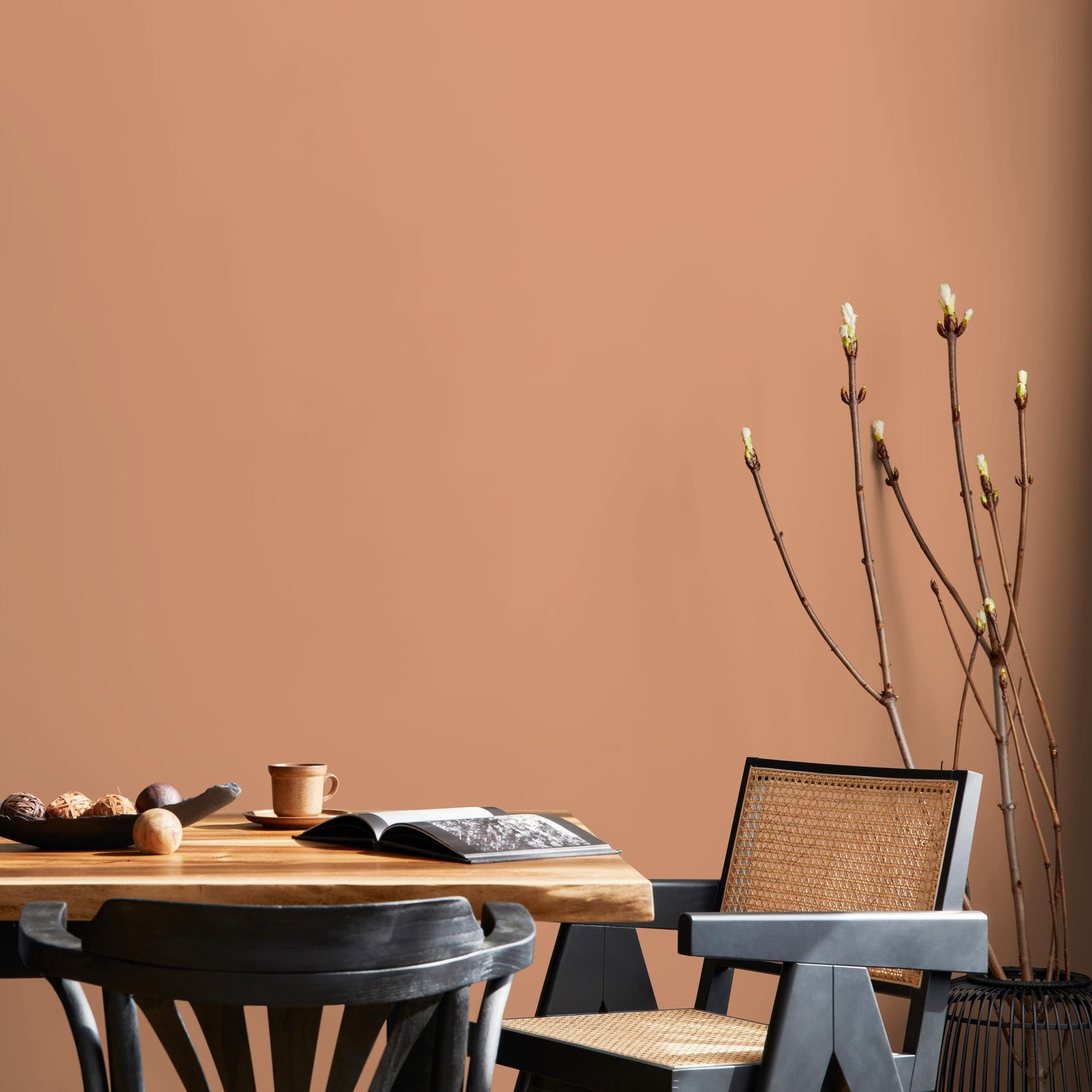Pumpkin Clay Wallpaper / Solid Color / A Warm Earth Tone in Burnt Orange and Terracotta - E158