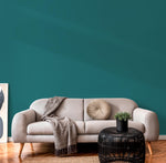 Teal Stone Wallpaper / Solid Color Removable Wallpaper for a Modern Minimalist Accent Wall in Rich Blue-Green - E174