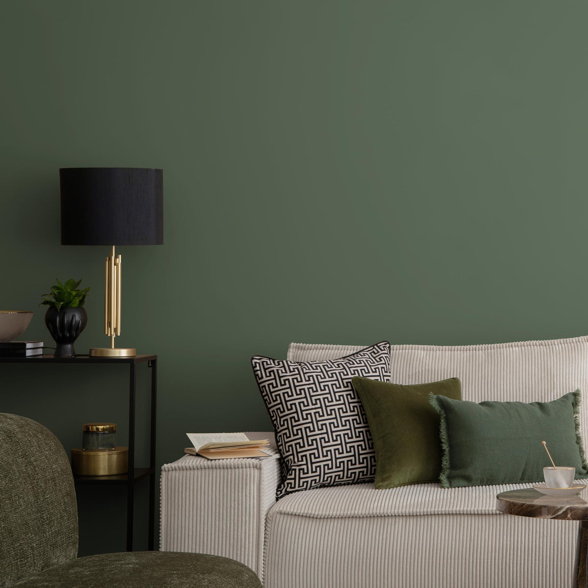 Olive Taupe Wallpaper / Solid Color / Available in Muted Olive Green and Taupe - E191