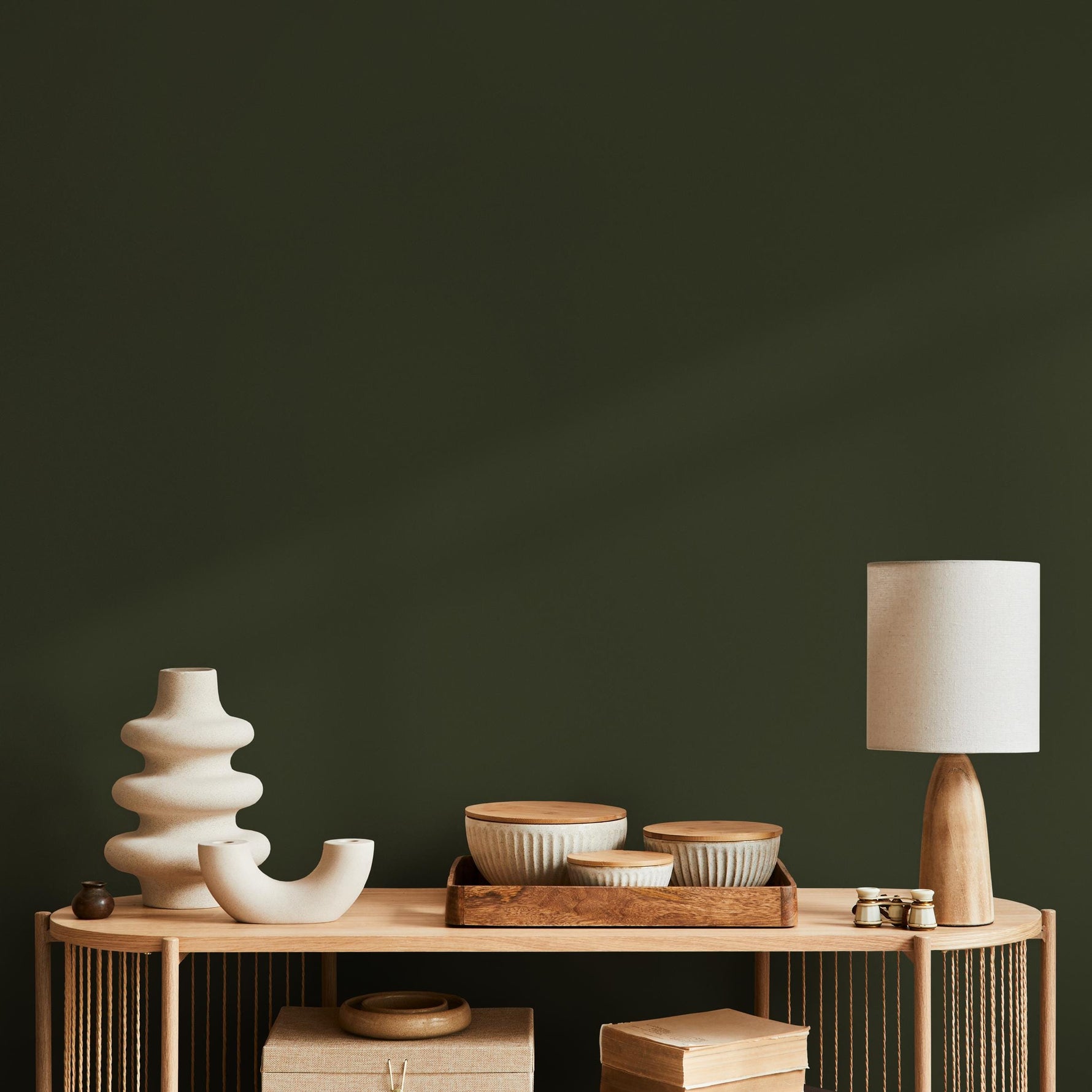 Forest Coal Wallpaper / Solid Color Featuring a Rich and Moody Dark Forest Green - E194