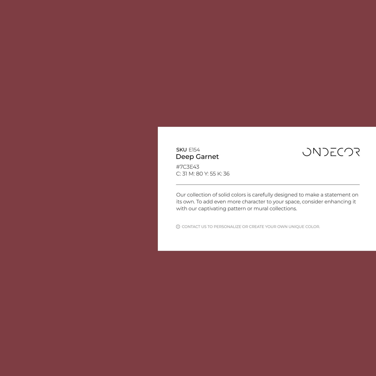 Deep Garnet Wallpaper / Solid Color / A Rich Moody Hue in Burgundy and Wine Red - E154