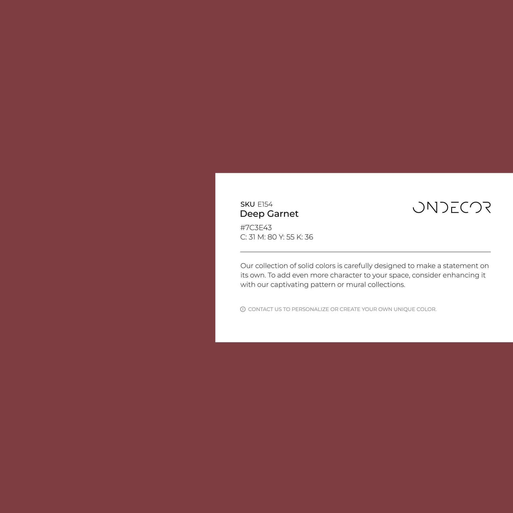 Deep Garnet Wallpaper / Solid Color / A Rich Moody Hue in Burgundy and Wine Red - E154