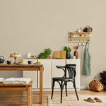 Beige Linen Wallpaper / Solid Color with a Minimalist Texture in a Natural Cream Tone - E179