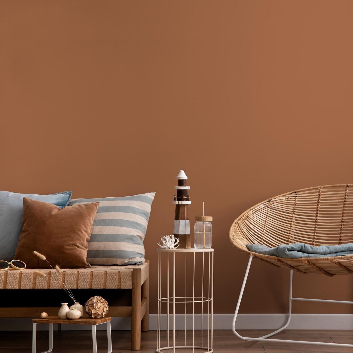 Brown Sugar Wallpaper / Solid Color / Available in a Warm Terracotta Brown - E147
