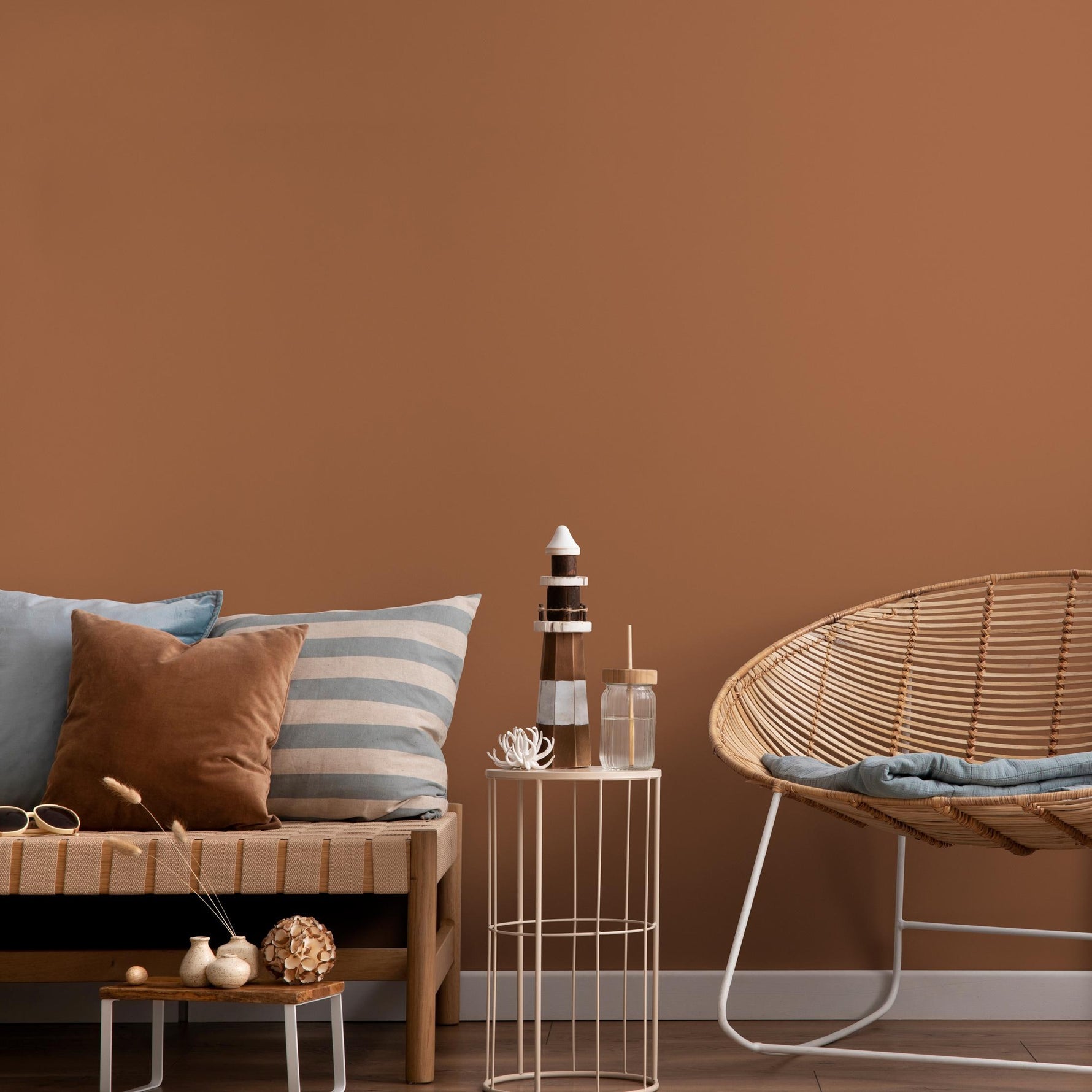 Brown Sugar Wallpaper / Solid Color / Available in a Warm Terracotta Brown - E147