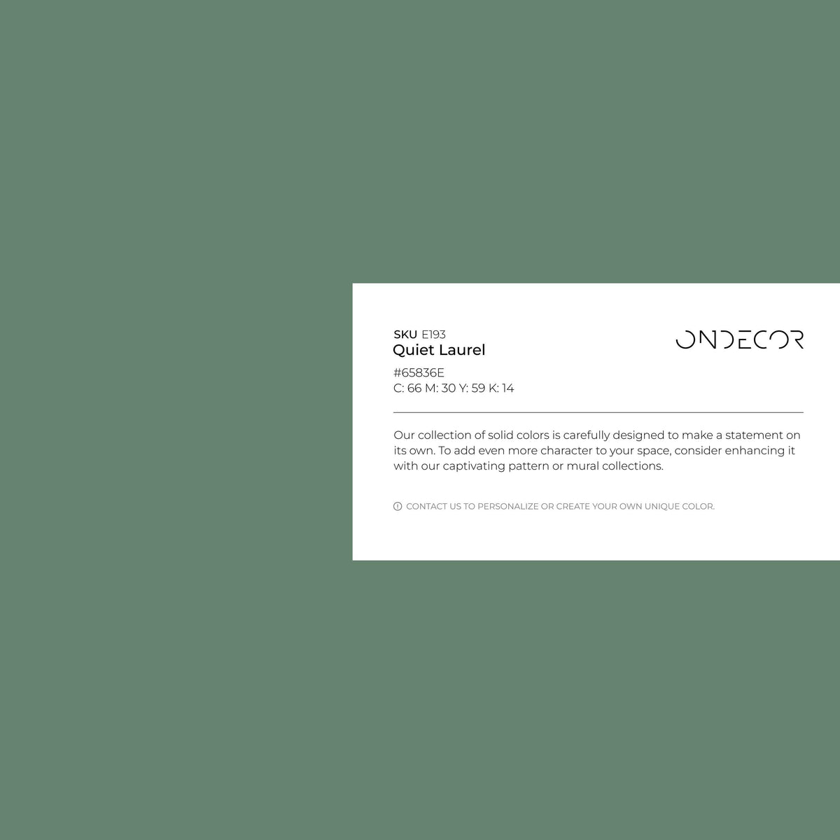 Quiet Laurel Wallpaper / Solid Color / Featuring a Muted Sage Green - E193