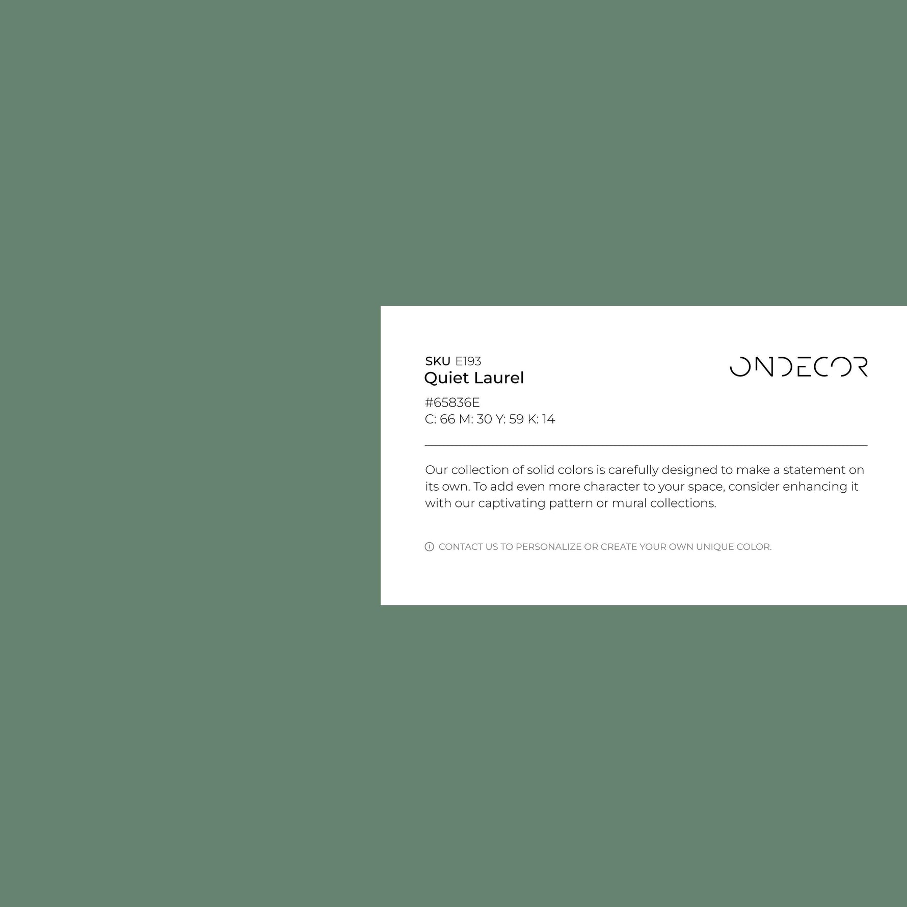 Quiet Laurel Wallpaper / Solid Color / Featuring a Muted Sage Green - E193