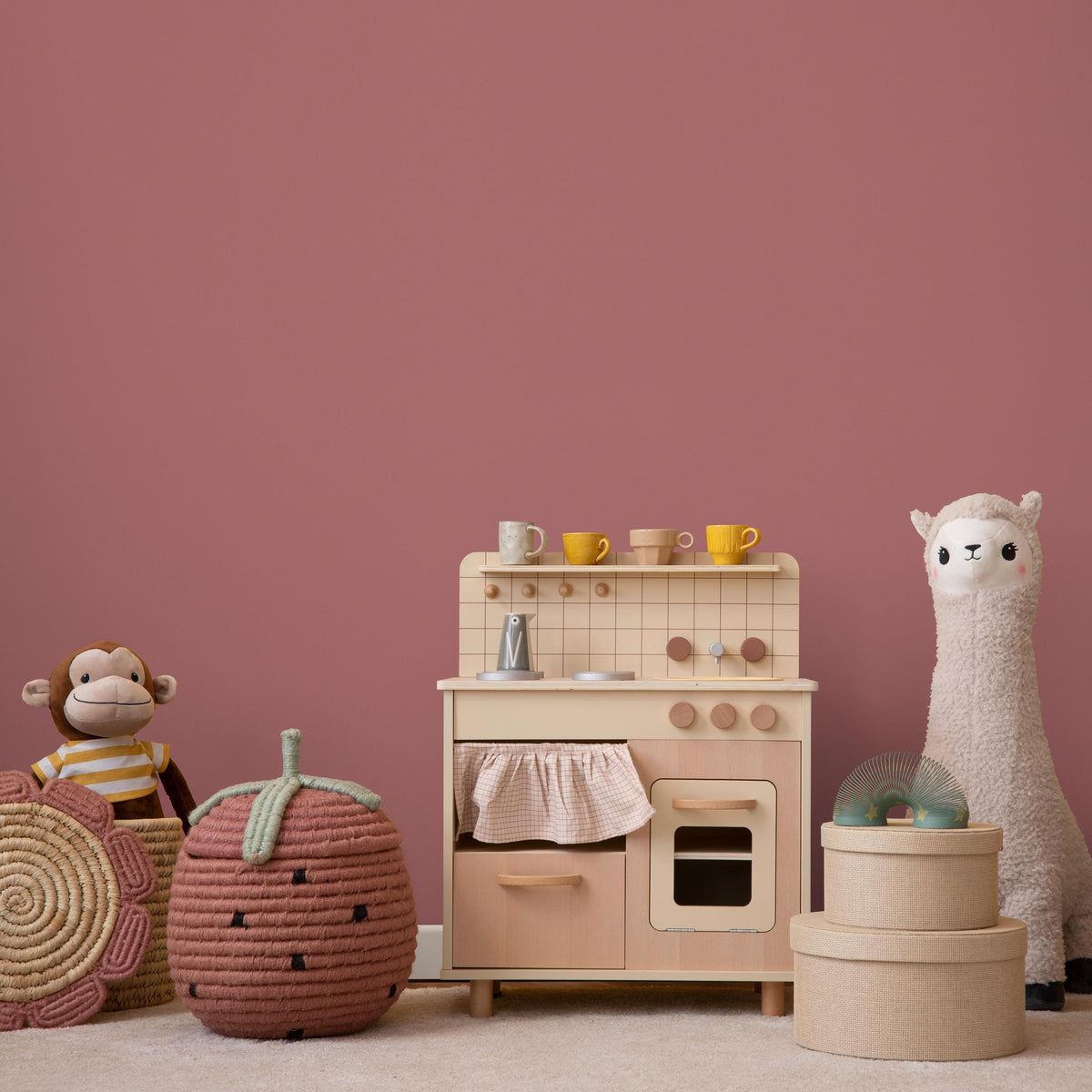 Desert Rosewood Wallpaper / Solid Color in a Warm Terracotta Pink - E162