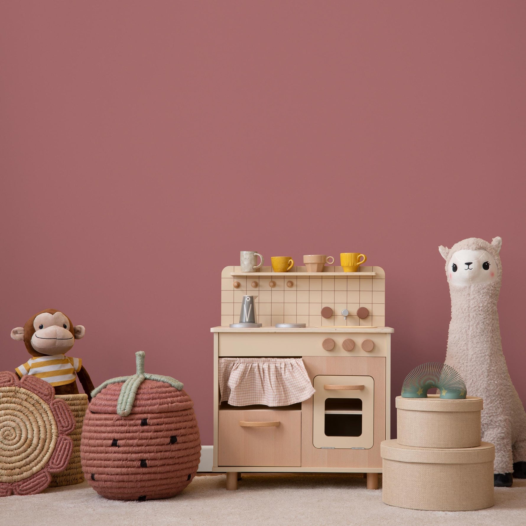 Desert Rosewood Wallpaper / Solid Color in a Warm Terracotta Pink - E162