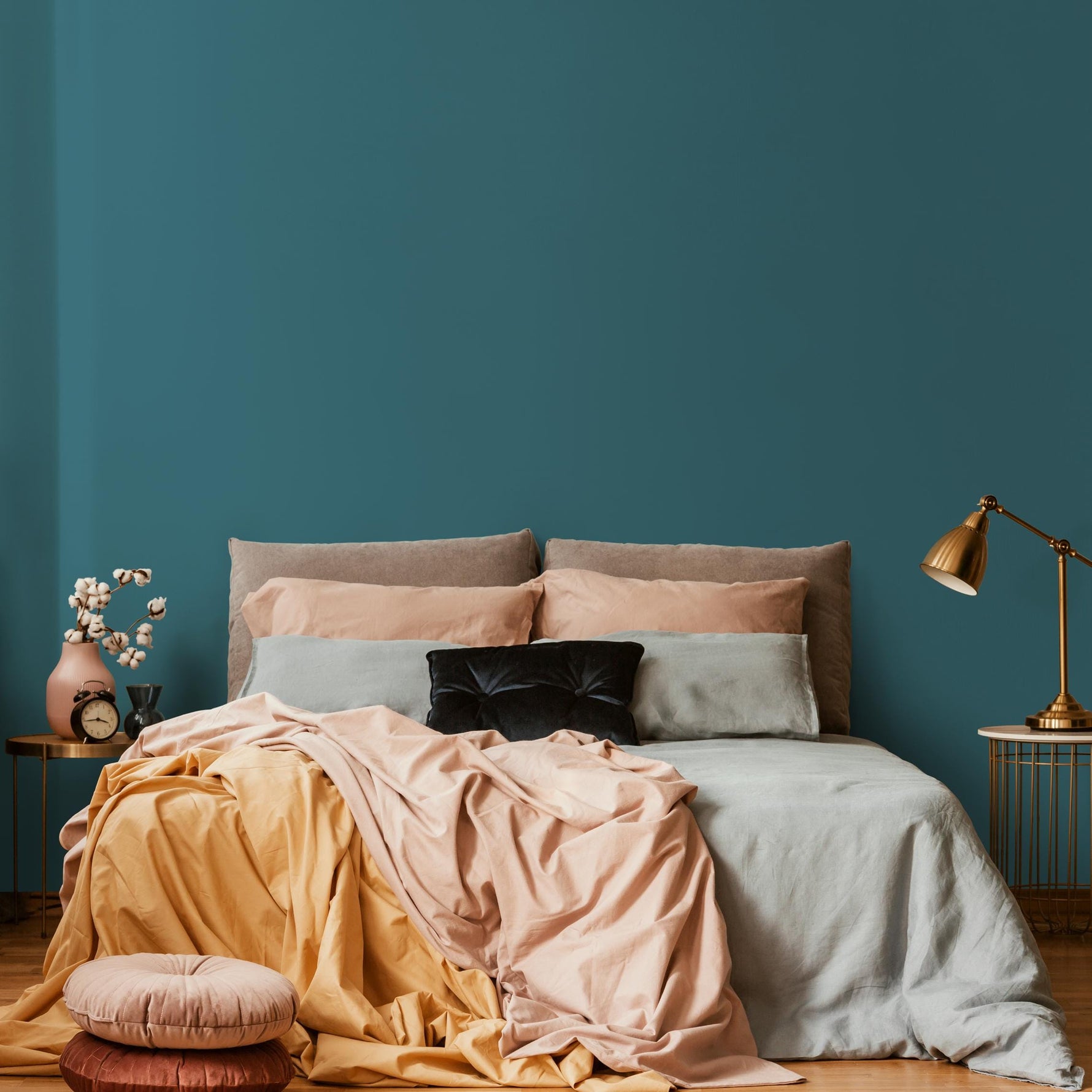 Northern Reef Wallpaper / Solid Color / A Moody Jewel Tone in Deep Teal - E175