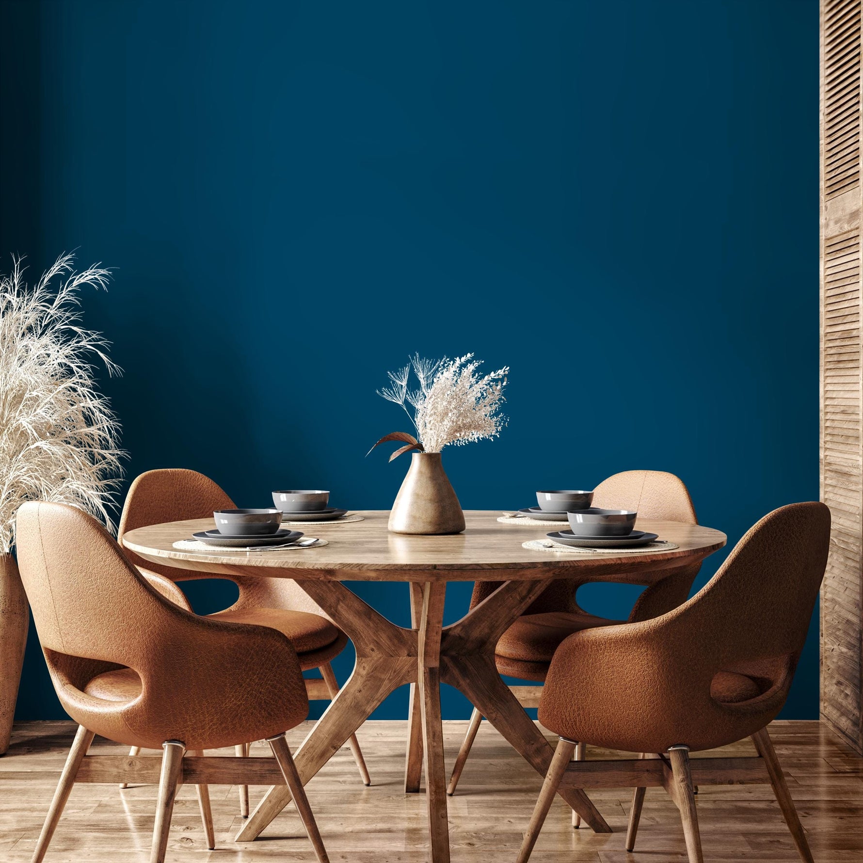 Deep Ocean Blue Wallpaper / Solid Color in Rich Navy and Midnight Blue - E165