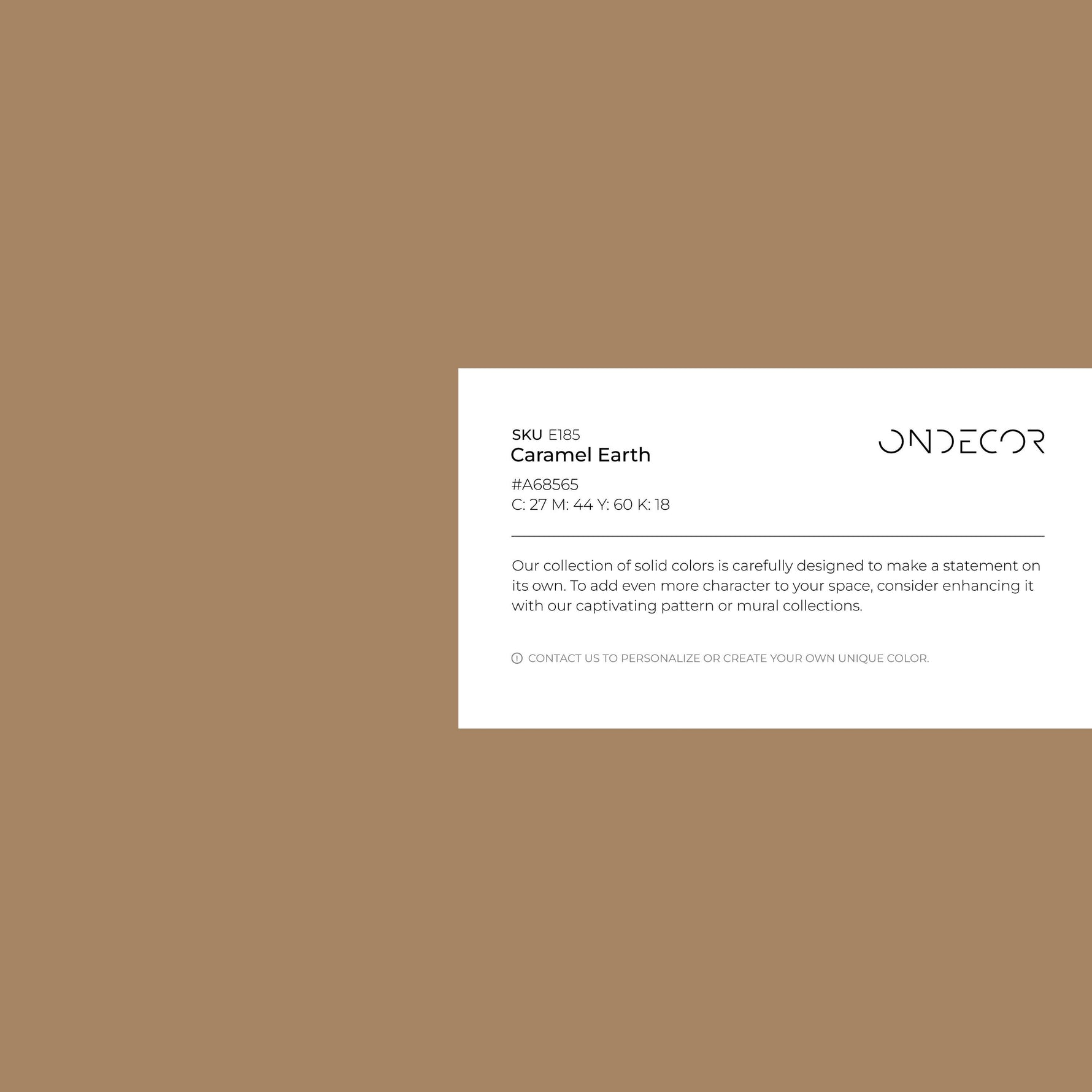 Caramel Earth Wallpaper / Solid Color / Available in Warm Tan, Earthy Brown, and Neutral Taupe - E185