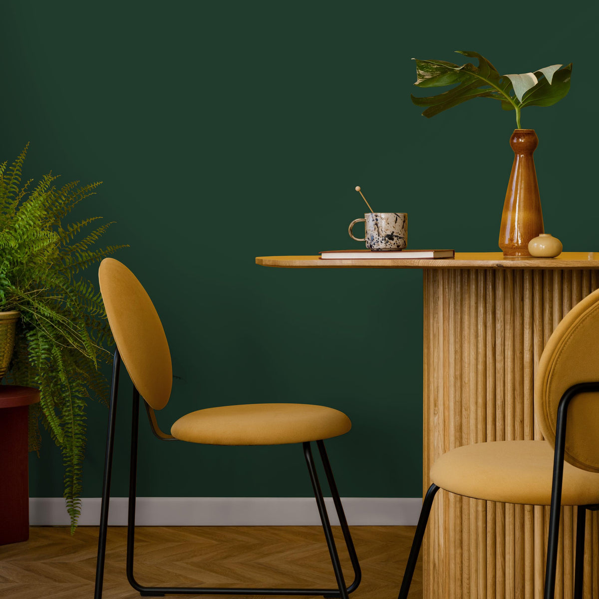 Cedar Green Wallpaper / Solid Color / Available in Dark Pine and Evergreen - E197
