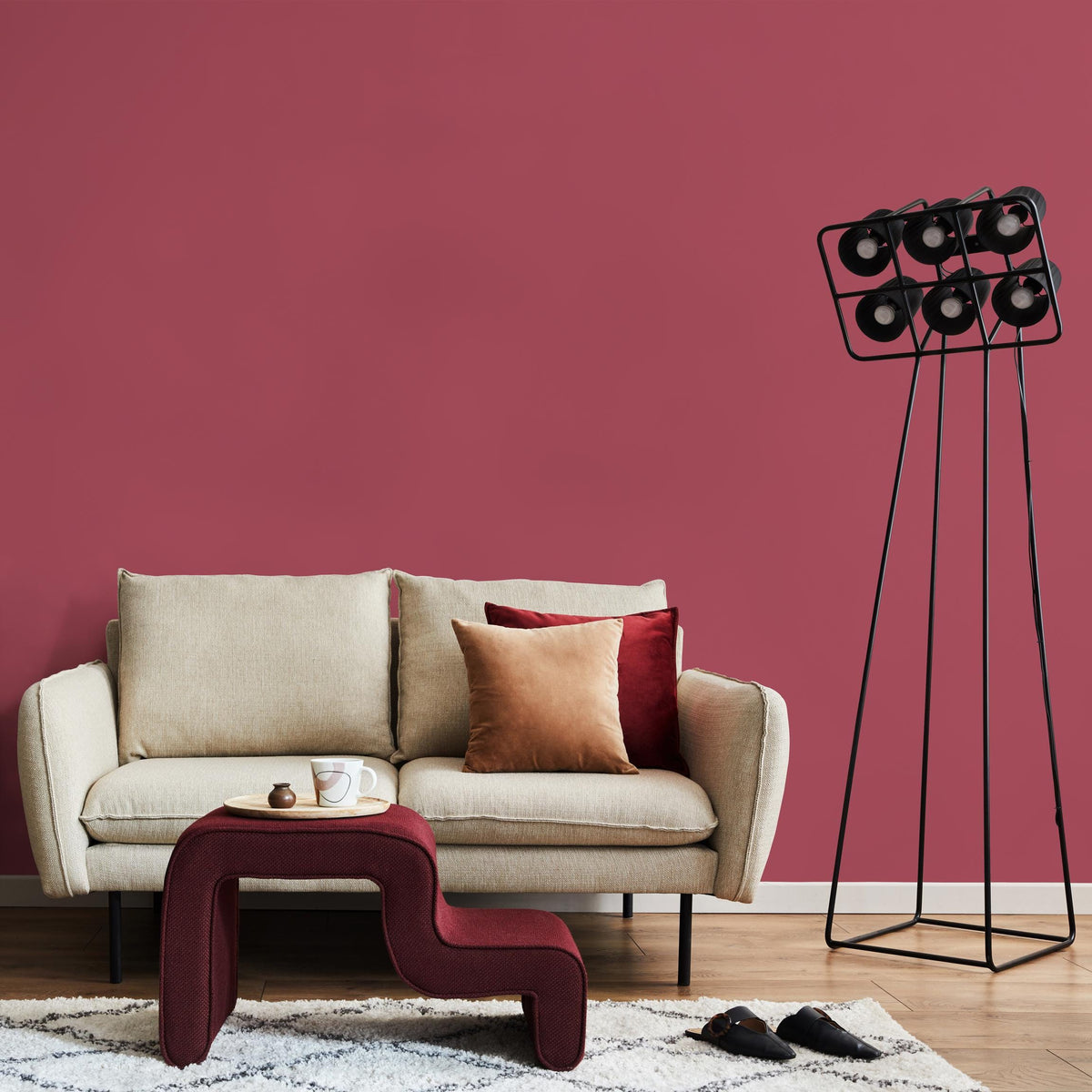 Pomegranate Dust Wallpaper / Solid Color / Available in Dusty Rose and Brick Red - E209